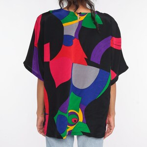 Abstract Bird Shirt Tropical Tshirt Summer Top Graphic Tee Vintage Retro T Shirt 90s Bright Blouse Small Medium image 6