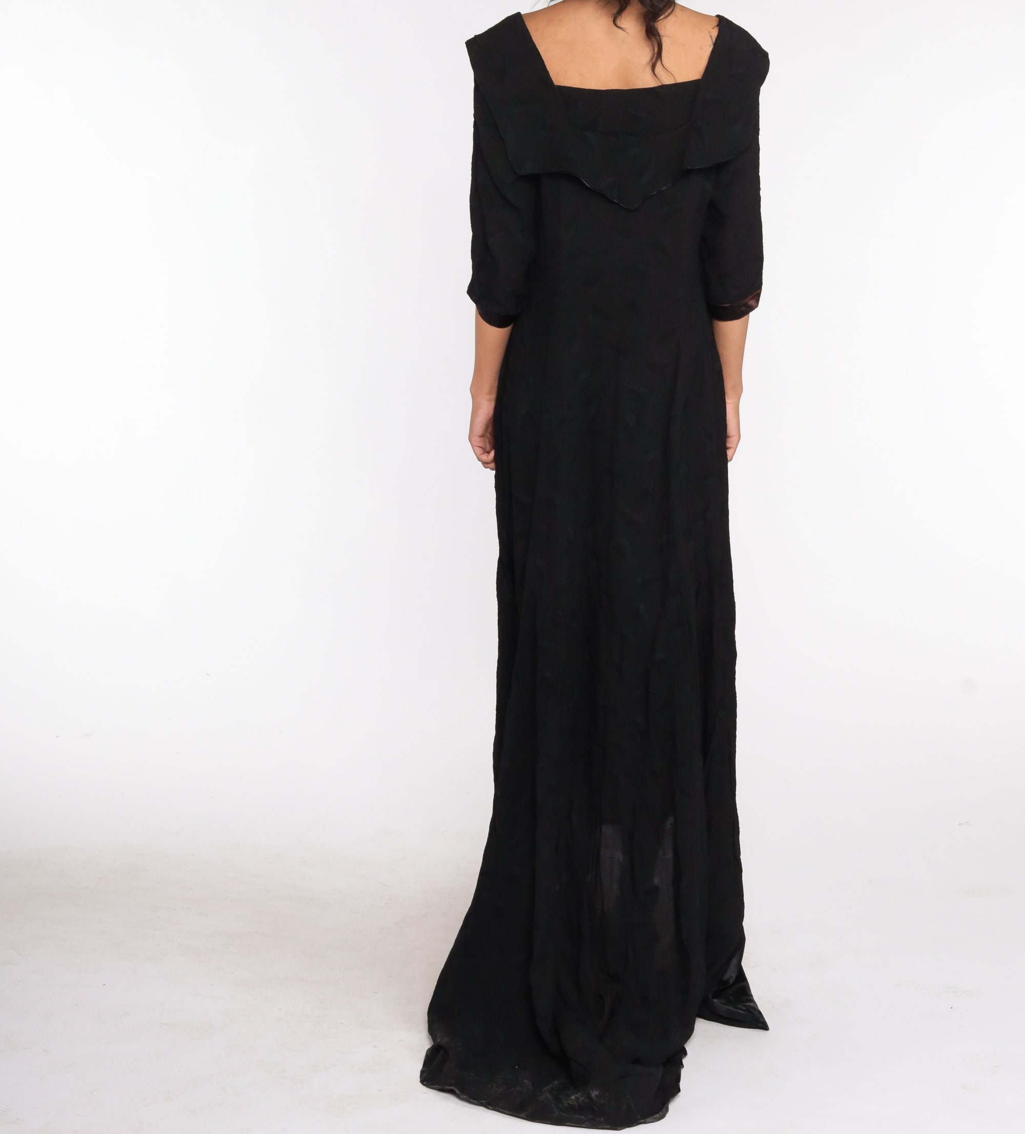 Black Party Dress 50s Maxi Dress Train Party Cocktail Dress Maxi 1950s