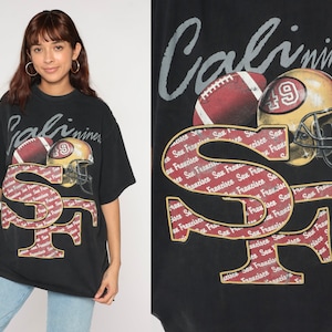 90s San Francisco 49ers Shirt NFL Shirt SF 1990s Football T Shirt Graphic California Tee Sports Black Streetwear Vintage 2xl Tall xxl xl
