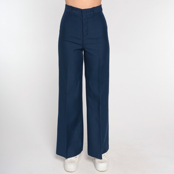 70s Bell Bottoms Pants -- Navy Blue Boho Hippie B… - image 8