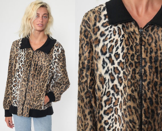 Faux Fur Coat Reversible Fake Fur Jacket LEOPARD P