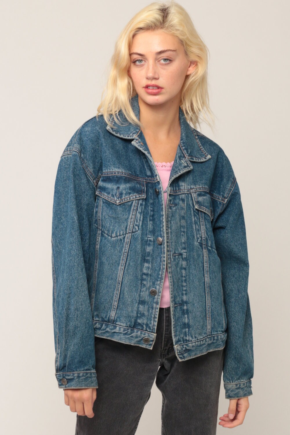 GAP Jean Jacket 80s Denim Jacket Oversized Jean Jacket Trucker Blue Stone Wash 1980s Vintage 