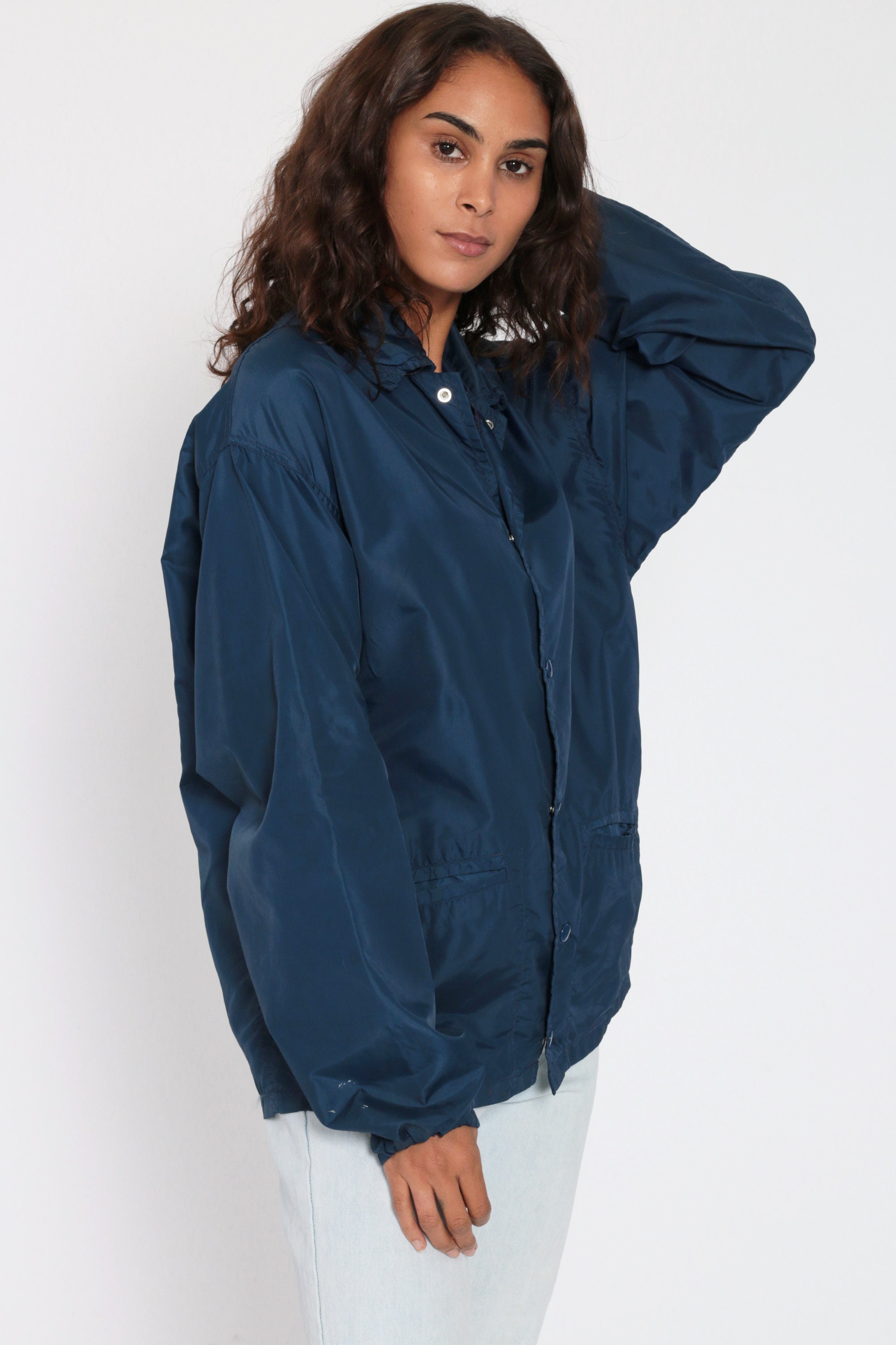 80s Nylon Jacket Blue Sportswear Windbreaker Navy Blue Coach | Etsy