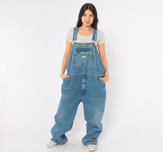 Y2K Liberty House Overalls Denim Bib Blue Jean Dungarees Wide Leg Carpenter Pants Workwear Utility Jumpsuit Plus Size Extra Extra Large XXL