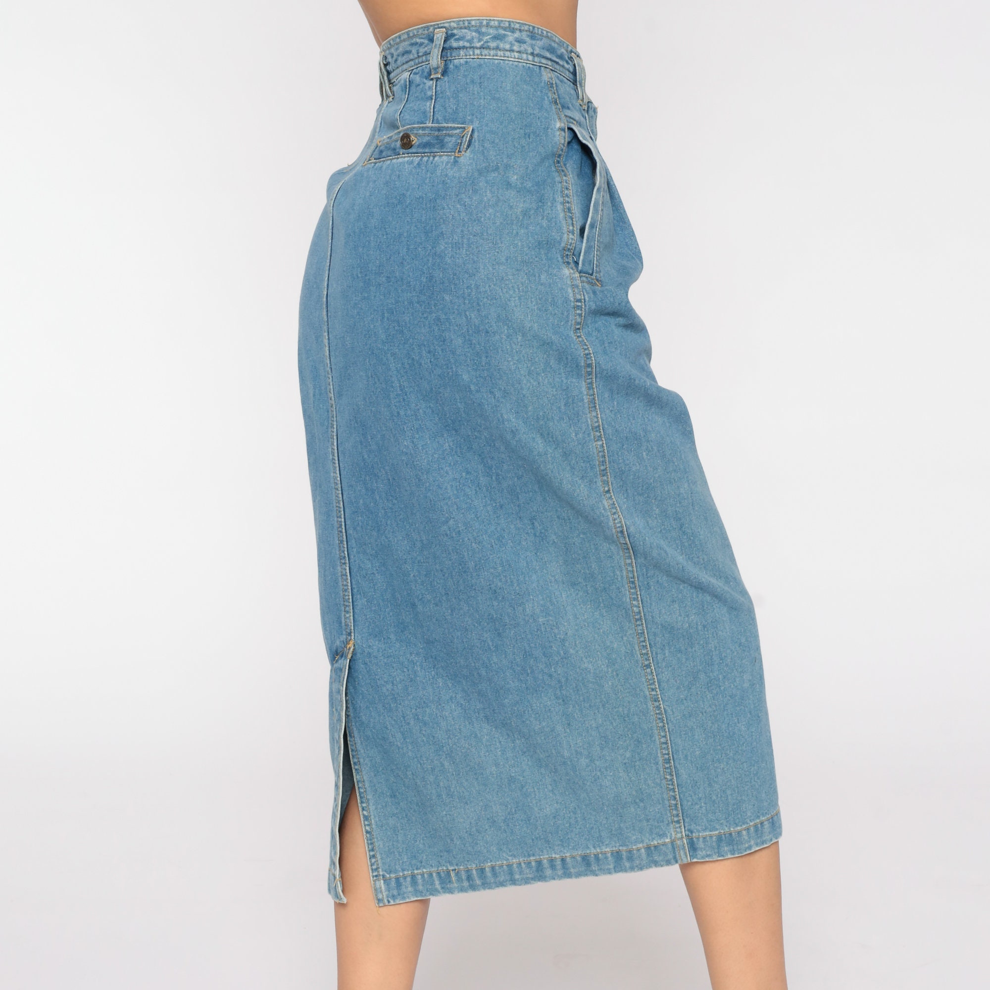 90s Jean Skirt Denim Midi Skirt Lizwear Liz Claiborne Pencil Skirt