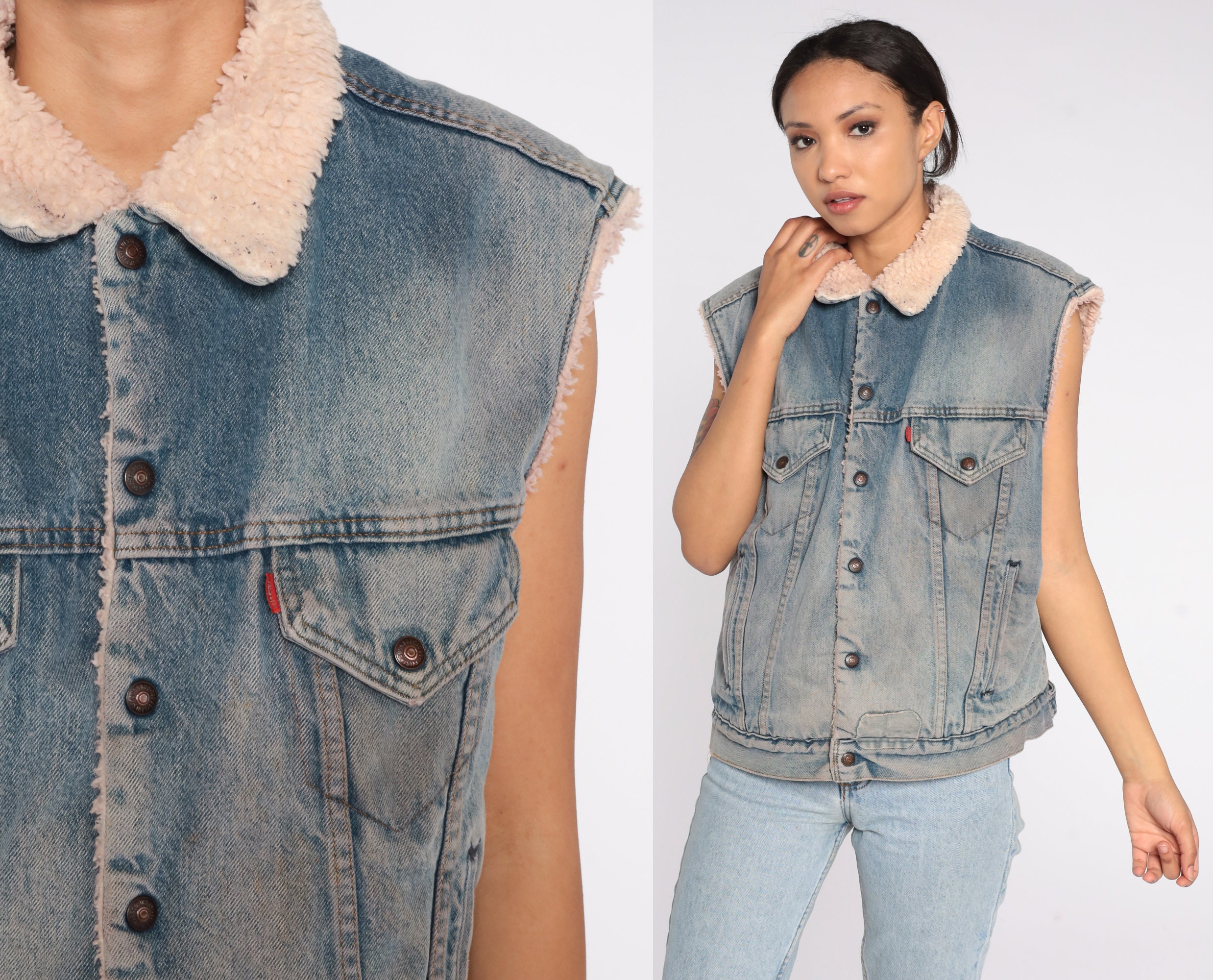 levi's vest sleeveless denim seamed