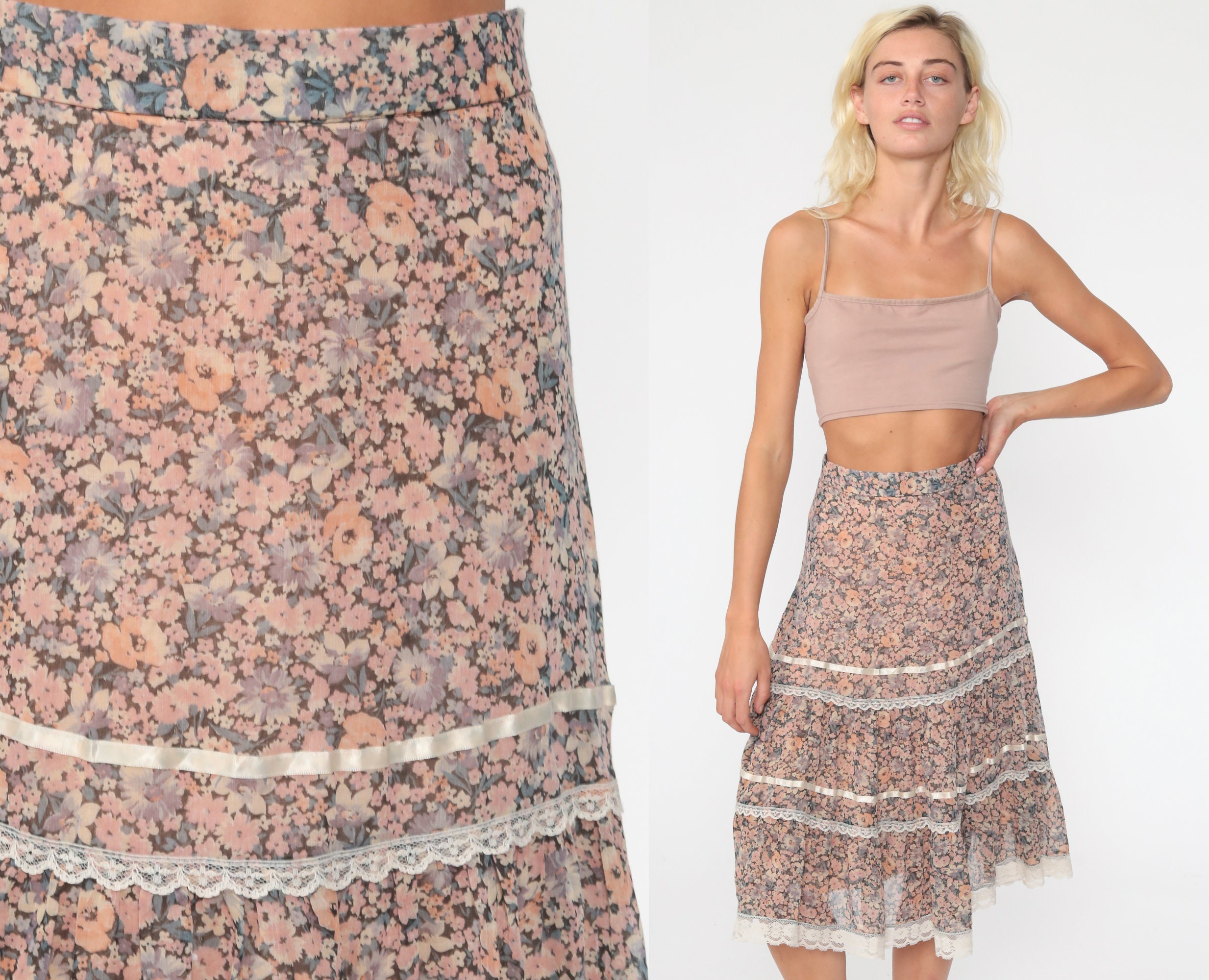 floral midi skirt 1970