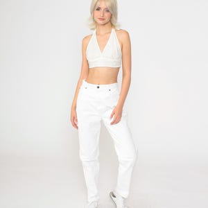 Vintage 90s White Jeans Denim Pants Retro Straight Leg Mom Jeans High Waisted Rise Summer Retro Basic Minimalist Utility 1990s Medium 8
