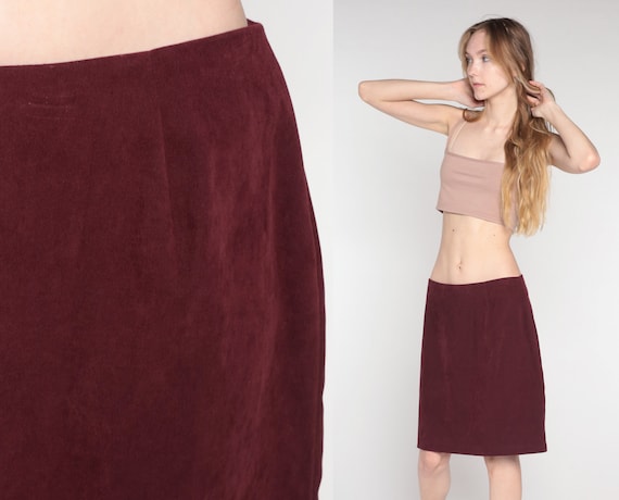 Plum Mini Skirt Y2k Pencil Skirt Retro Plain Simp… - image 1