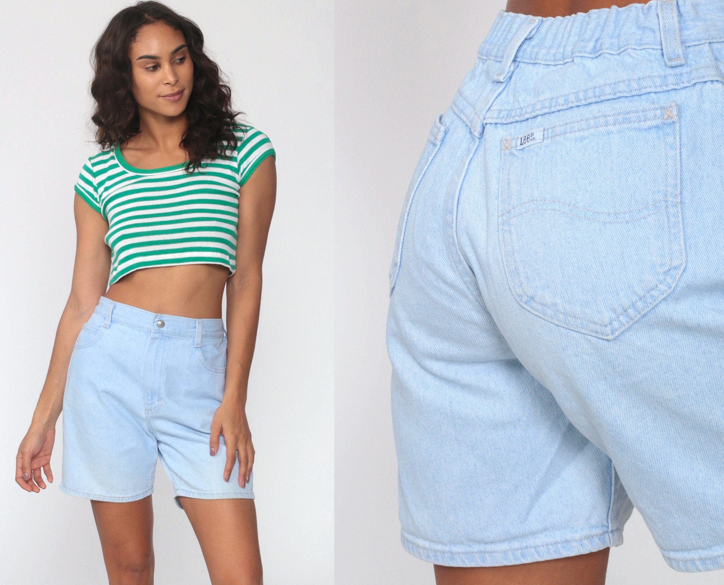 light blue mom shorts
