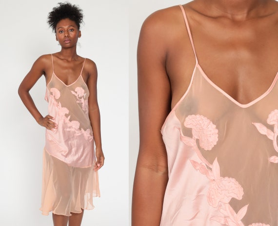 Victoria's Secret Nightgown Pink Floral Lace Night