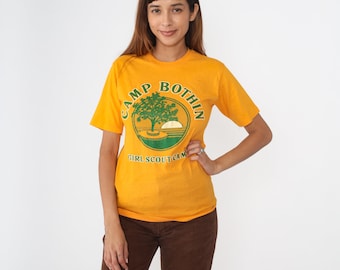80s Girl Scouts Shirt Camp Bothin T-Shirt Fairfax California Tree Tshirt Golden Yellow Graphic Tee GSNorCal Vintage 1990s Small Medium