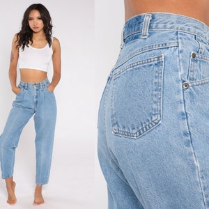 90s Mom Jeans High Waisted Jeans Retro Straight Tapered Leg Denim Pants Pleated Creased Streetwear Vintage 1990s Vivaldi Extra Small xs 25