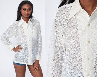 Sheer White Shirt - Etsy