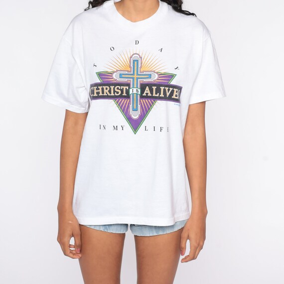 90s Christian Shirt Jesus Christ is Alive In My L… - image 6