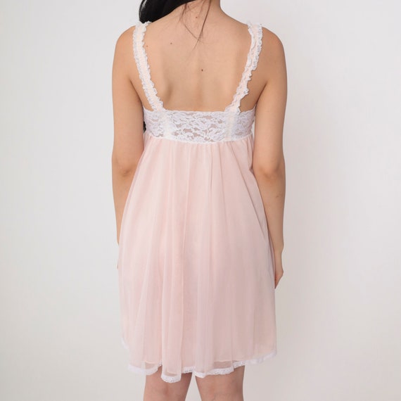Pink Lace Nightgown 70s Olga Lingerie Mini Dress … - image 5