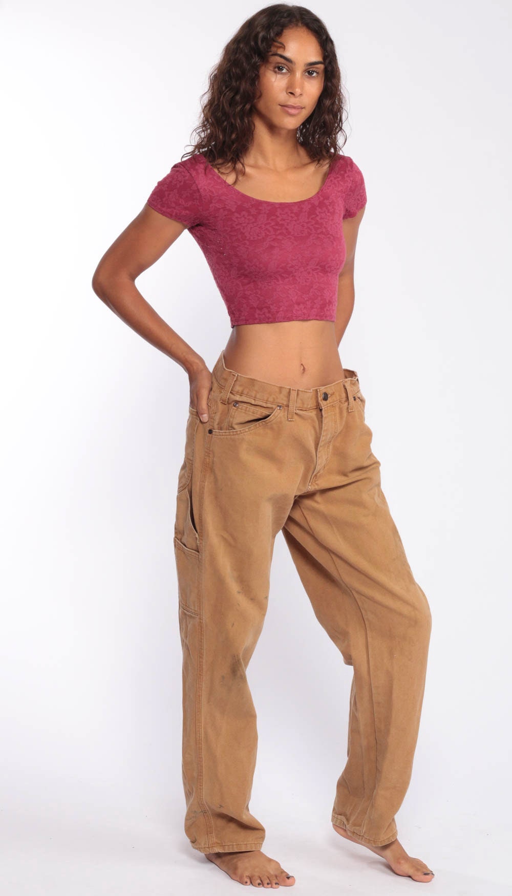90s DICKIES Pants 33 -- 1990s Workwear Khaki Boyfriend Work Pants 90s Baggy Cargo 90s Streetwear