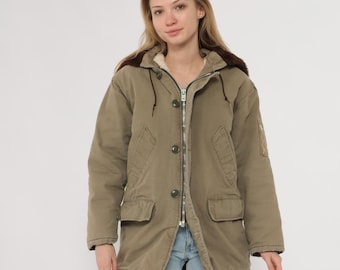 アメリカ軍航空隊WW2ヴィンテージOGパーカーB9タロンフード M Vintage 50s B-9 Parka Flight Military Split Hood Jacket - Etsy