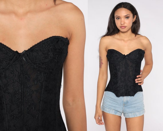 Cropped Lace Boned Corset Top