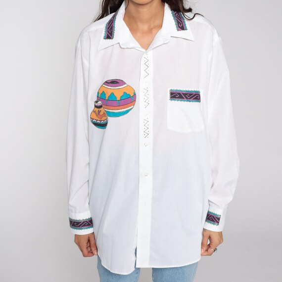 Southwestern Shirt 90s Sunset Shirt Native Americ… - image 7