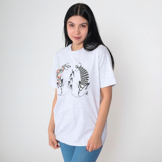 90s Lizard T Shirt Native American Art Tshirt Sylvia Naha Humphrey Animal T-Shirt Southwestern Graphic Tee Retro Vintage 1990s Medium