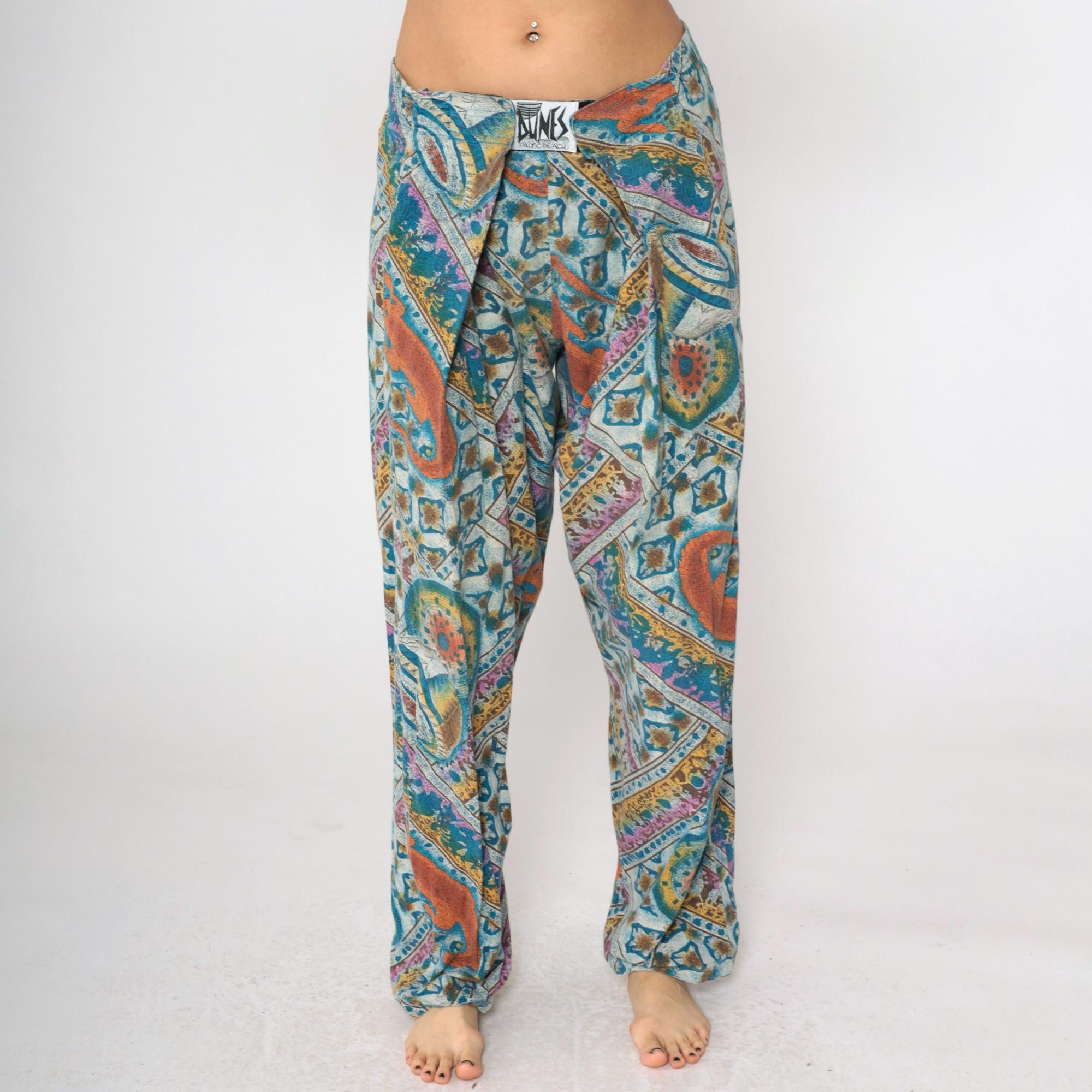 90s Hammer Pants Vintage Geometric Alligator Print Baggy 90s Hammer Pants Vintage Geometric Alligator Print Baggy