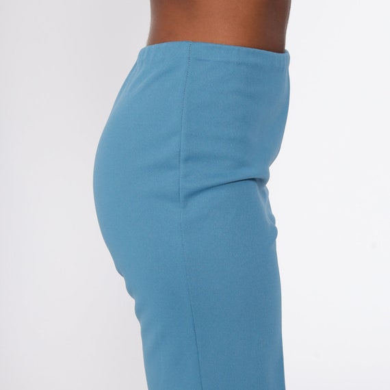 BELL BOTTOM Pants -- 70s Blue Polyester High Wais… - image 6