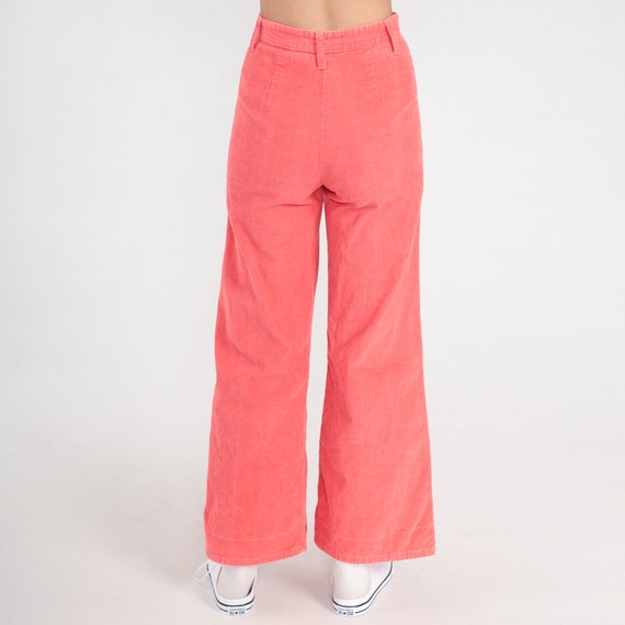 Corduroy BELL BOTTOM Pants 70s Hippie Coral High Wais… Gem