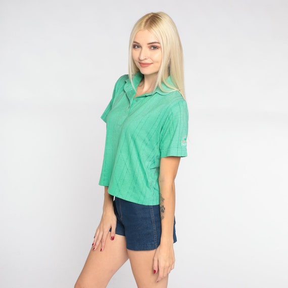 Green Polo Shirt 70s Tri Palm Country Club Ribbed… - image 6