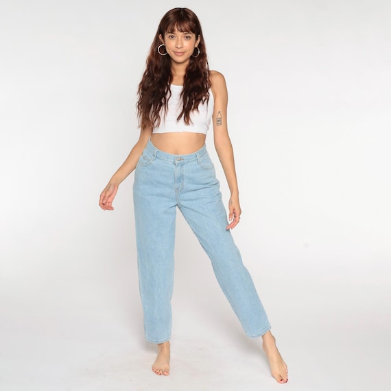 Vintage 90s Gitano Mom Jeans Blue High Waisted Relaxed Tapered Jeans Denim Pants 1990s Medium 29