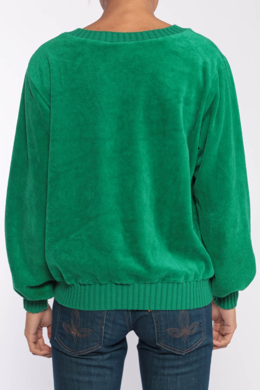 velour v neck sweater