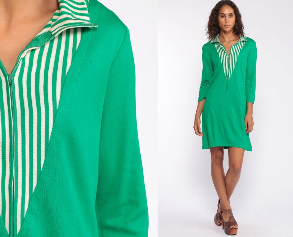 60s Mod GREEN Mini Dress 1960s Green 