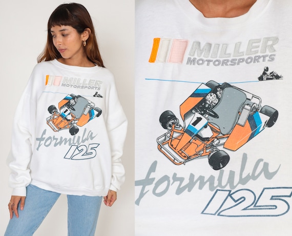 Go Kart Sweatshirt 90s Miller Motorsports Sweater Formula 125 PA Pro American Shift Sports Graphic Shirt Racing Vintage 1990s Extra Large xl