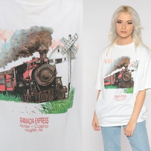 Ramada Express Shirt 90s Laughlin Nevada TShirt Hotel Resort Train Railorad Graphic Tee Retro Hipster Tourist Top Vintage 1990s Mens Large L