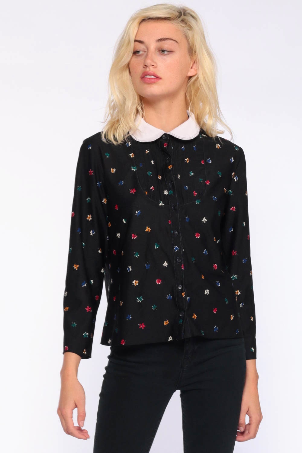 peter pan collar top girls