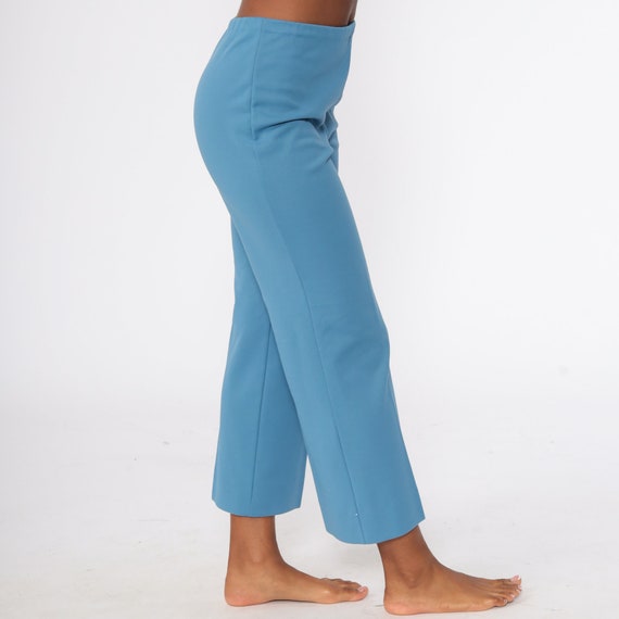 BELL BOTTOM Pants -- 70s Blue Polyester High Wais… - image 5