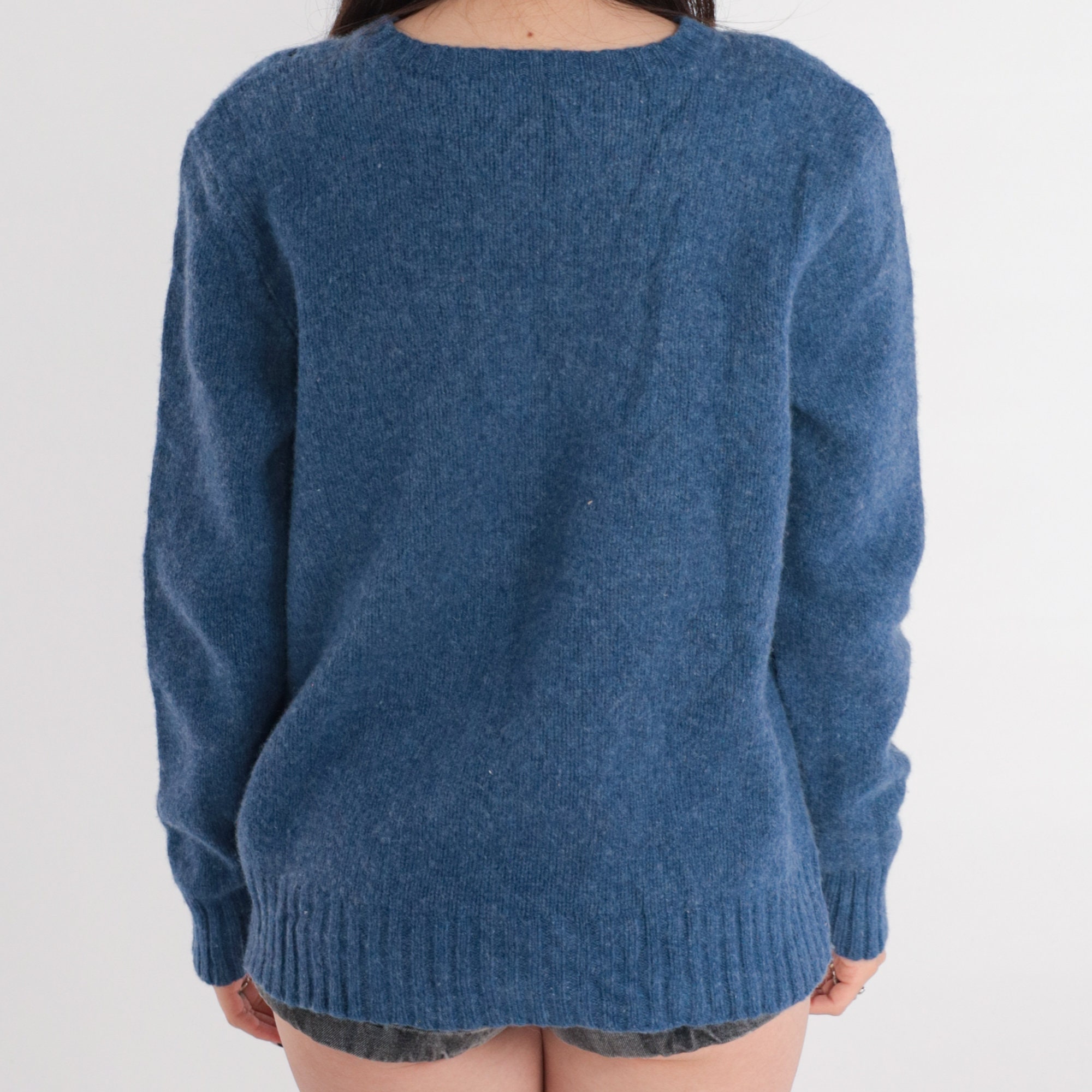 Ralph Lauren Sweater y2k Blue Polo Sweater Merino Wool Angora Blend ...