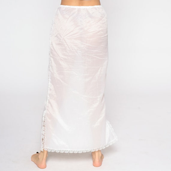 Sheer White Skirt 70s Slip Skirt Hippie Skirt Max… - image 8