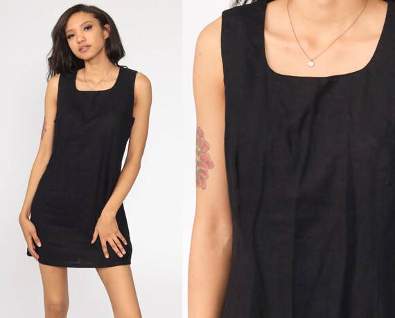 simple black shift dress