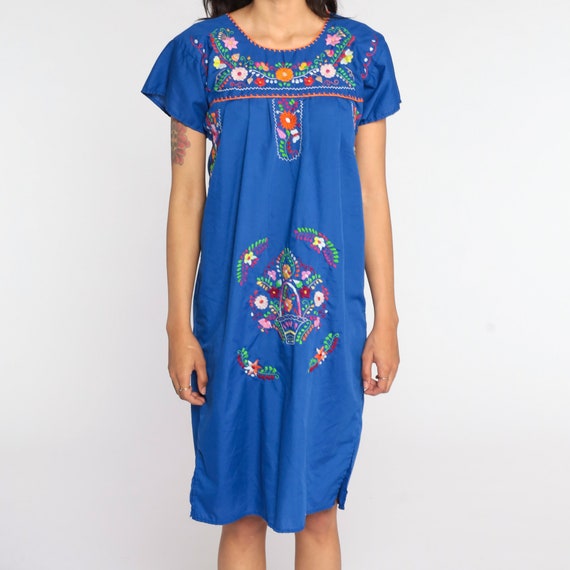 Floral Mexican Dress EMBROIDERED Midi Dress Hippi… - image 6