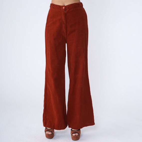 70s Bell Bottoms Brown Flared Pants Hippie Flares… - image 8