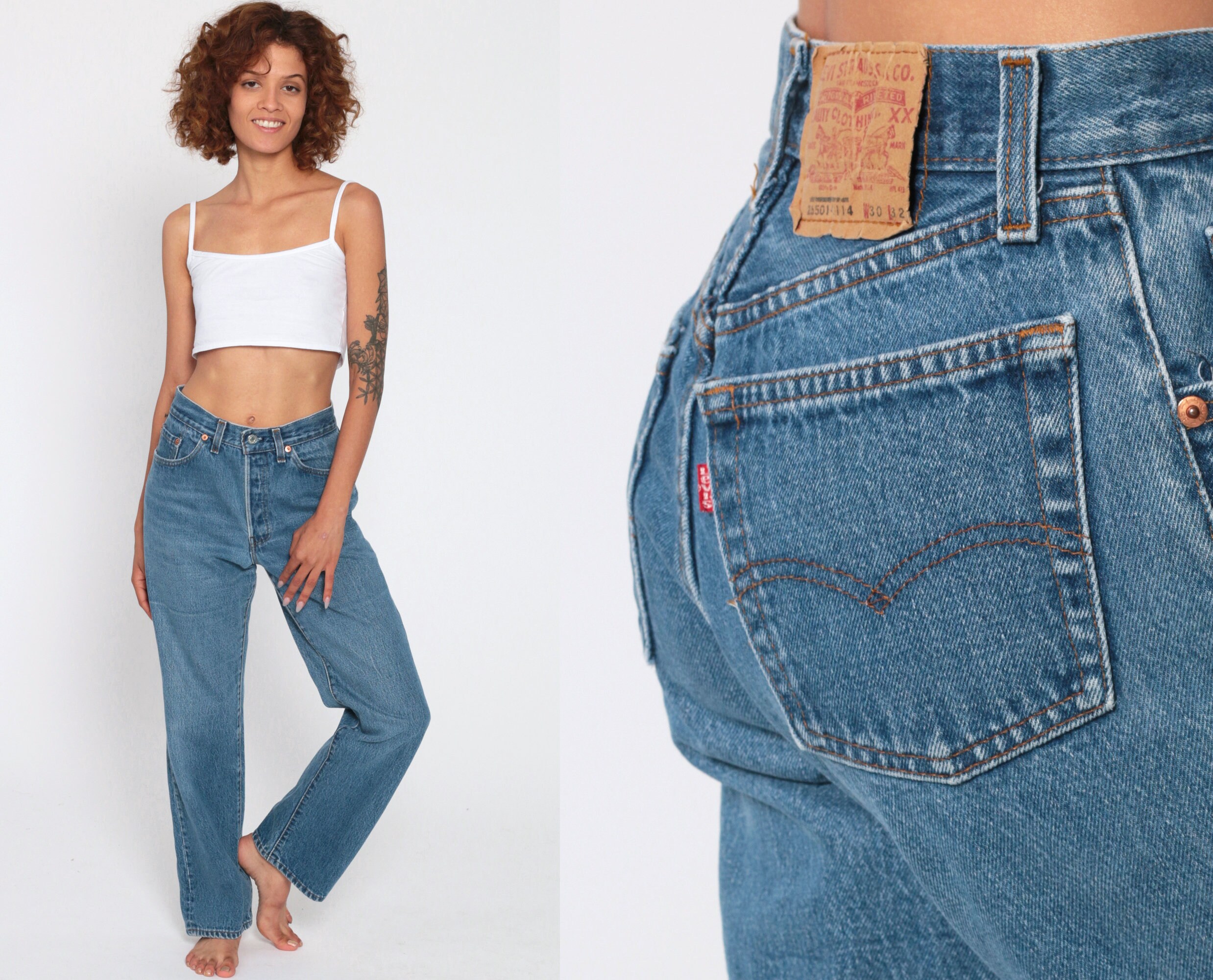 Levi Mom Jeans 29 -- 90s Levis Jeans Straight Leg High Waist Jeans 80s Jeans Denim Pants Relaxed
