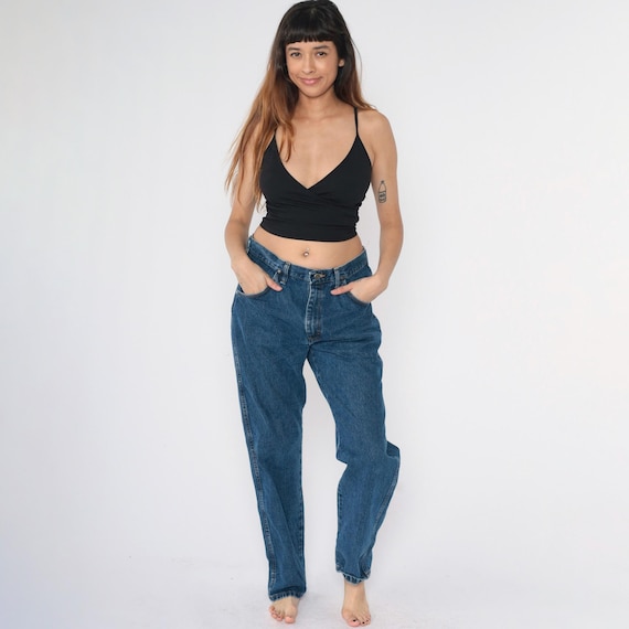 Y2K Straight Leg Jeans High Waisted Rise Jeans Retro Blue Denim Relaxed Twenty X Retro 00s Vintage Men's 34/35 x 32