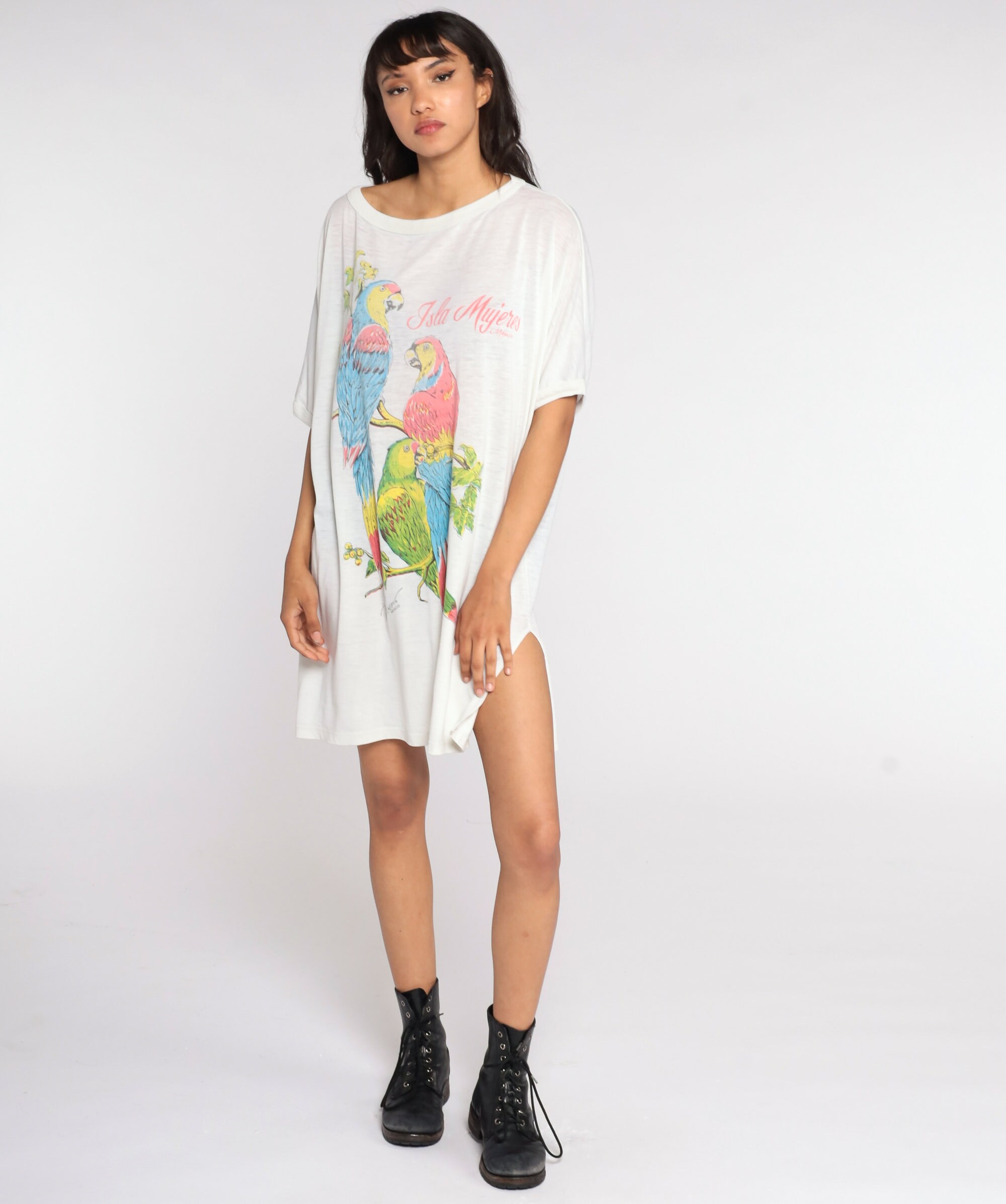 Parrot Pajama Dress Isla Mujeres Mexico Tshirt Dress Tropical Bird