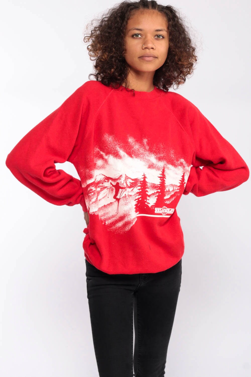 embroidered ski sweatshirt