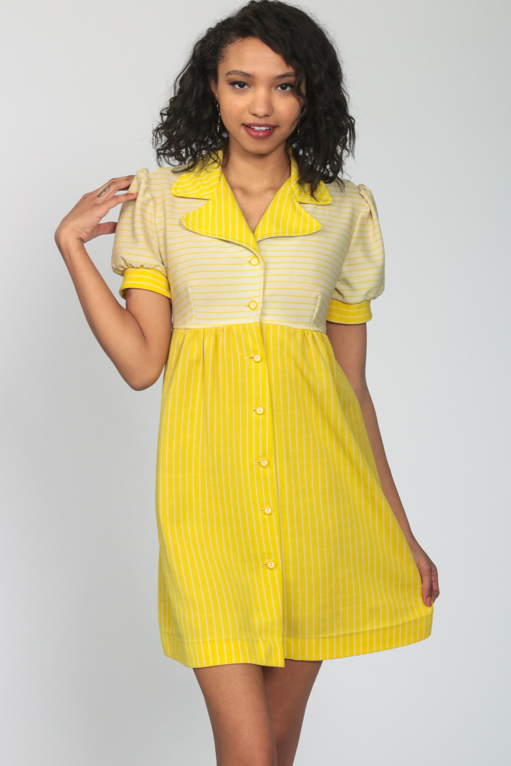 pastel yellow babydoll dress