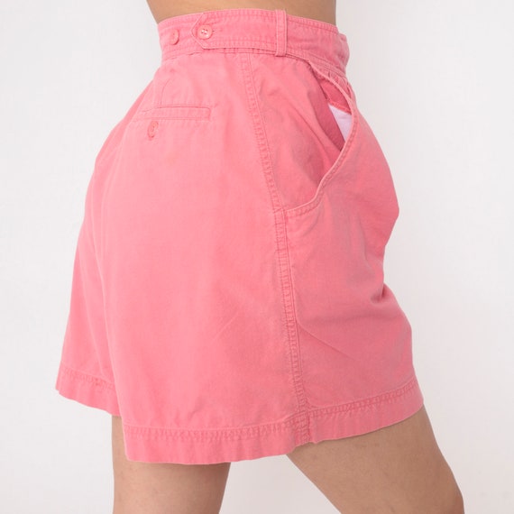 90s Pleated Shorts Pink Cotton Trouser Mom Shorts… - image 7