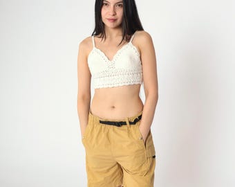 The North Face Cargo Shorts Ripstop Easy Short Tan Shorts de cintura alta Shorts de caminhada com cinto retrô Bolsos estilo granola Masculino Pequeno S