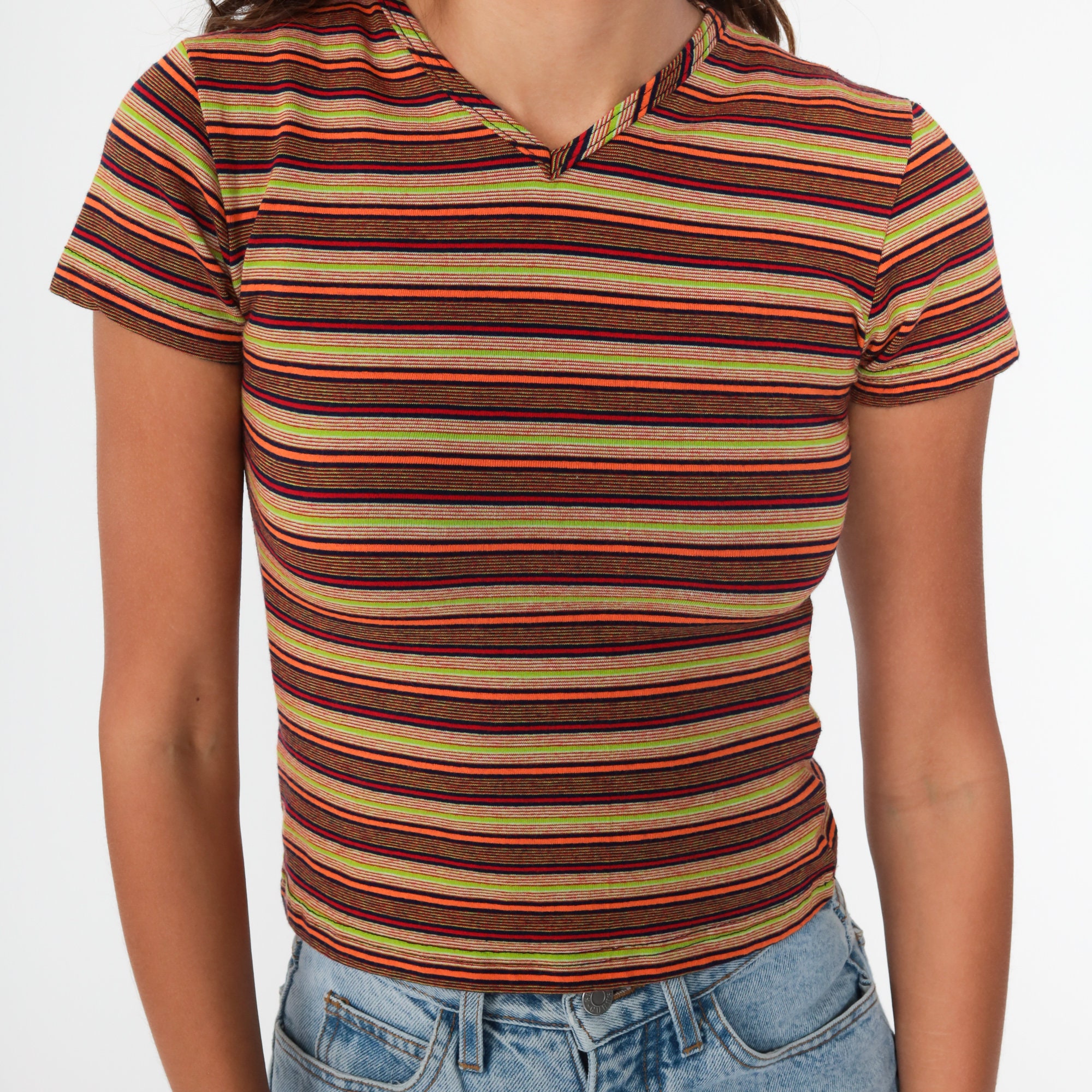 orange striped shirt