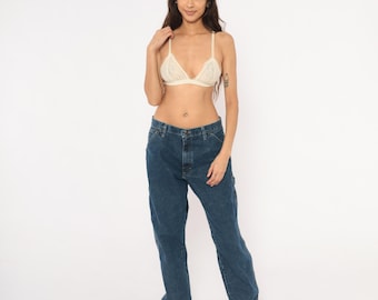 Y2K Wrangler Carpenter Jeans Navy Denim Straight Leg Workwear Utility Pants Dark Blue Cotton Relaxed Fit Work Trousers 34x32 Extra Large XL